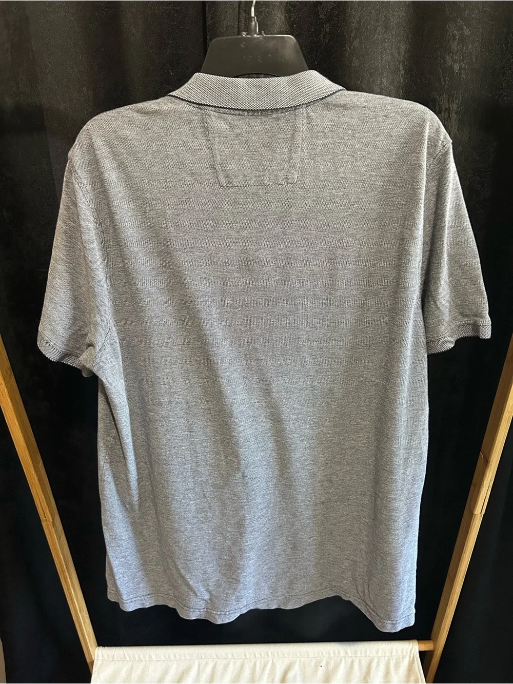 Banana Republic Men's Heather Navy Pique Polo
